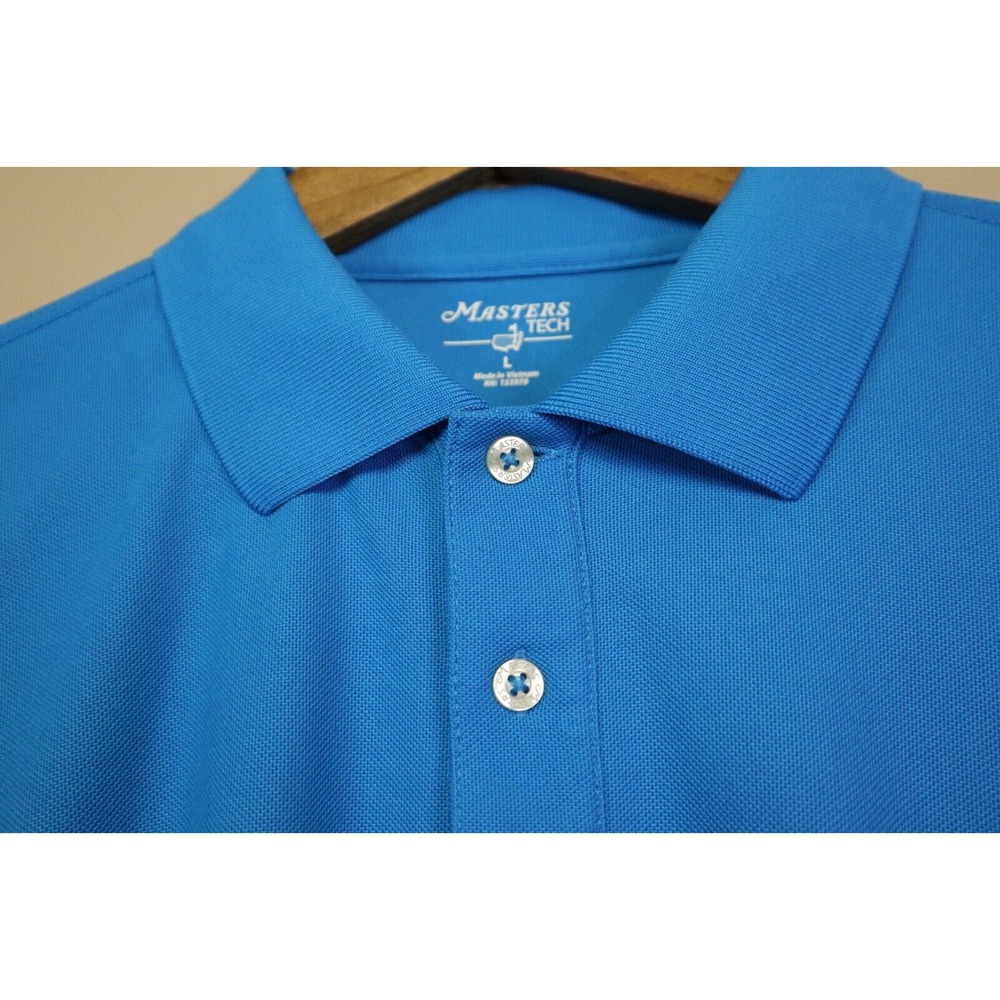Masters Tech Adult Large Blue Polo Golf Performance Outdoor Active Casual Mens - Picture 5 of 10